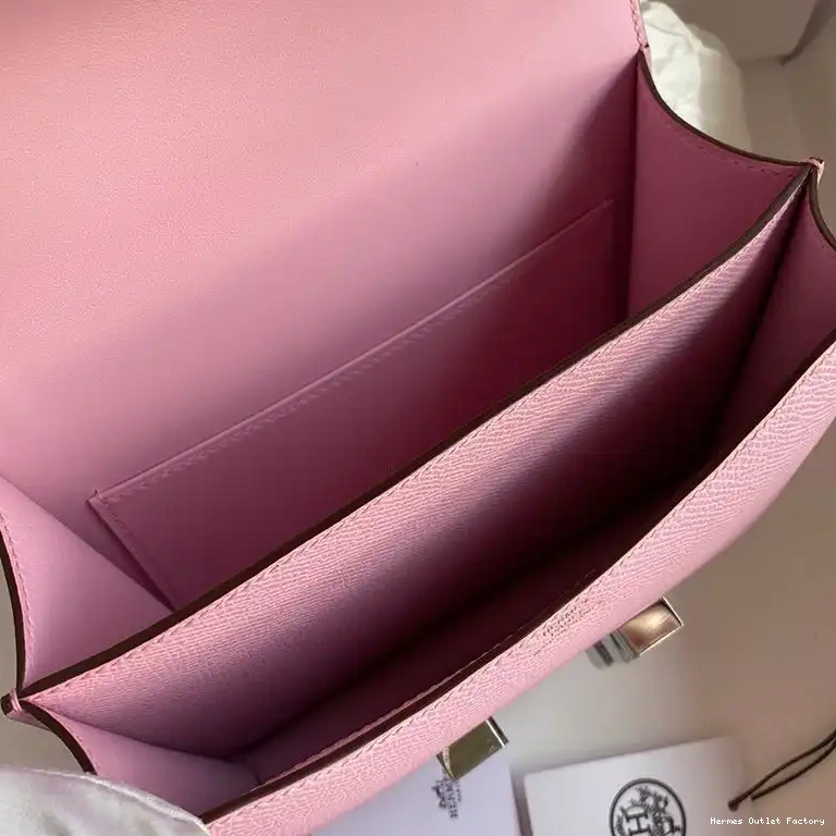 Affordable Hermes Hardware Bag Leather Epsom Palladium In Constance Purple 0419